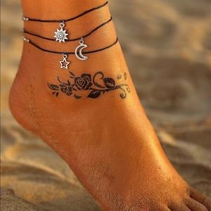 NEW 🌞 3 Piece sun moon & star Ankle Bracelet Set